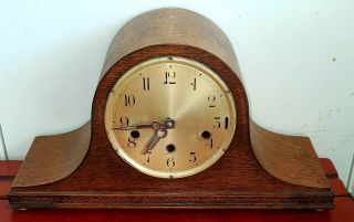 Vintage Napoleons Hat Mantle Clock.  Working/ Chiming.  Needs Attention.  No Glass.