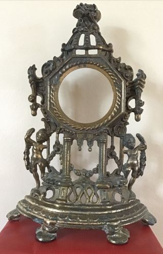Antique Art Nouveau Brass Tone Rocco Style Clock Case Daad West Germany