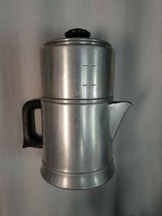 Vintage Mirro The Finest Aluminum 6 - Cup Stovetop Drip Coffee Maker Pot