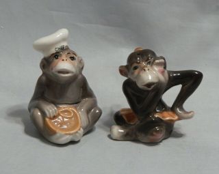 Vintage Monkeys Salt And Pepper Shakers Victoria Ceramics Japan