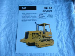 1989 Cat Caterpillar D3c Sa Track - Type Tractor Brochure