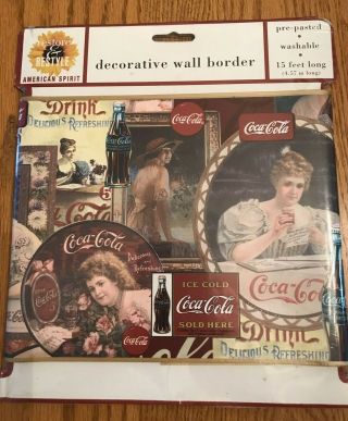 Vintage 1996 Coca Cola Decorative Wall Border 15 Feet (6.  7 Inches Wide) Washable