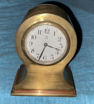 Wurttemberg Crossed Arrow German Brass Clock Vintage Wind Up