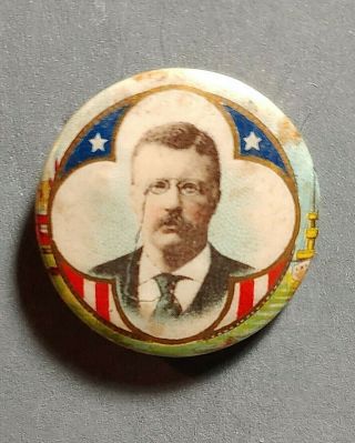 7/8 " Teddy Roosevelt Presidential Campain Pinback: The Whitehead & Hoag Co.