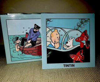 Tintin Captain Haddock Red Rackham’s Treasure Square Metal Box With Lid