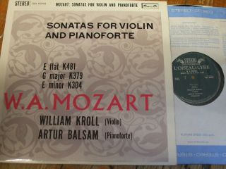 Sol 60043 Mozart Sonatas For Violin & Piano K481 Etc.  / Kroll / Balsam