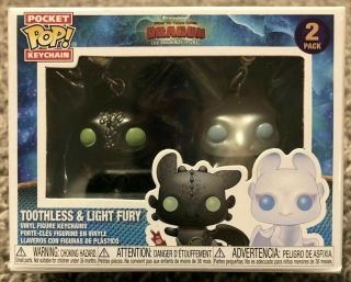 Funko Toothless & Light Fury How To Train Your Dragon Exclusive Pocket Keychain