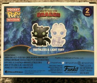 Funko Toothless & Light Fury How to Train Your Dragon Exclusive Pocket Keychain 2