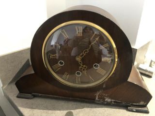 Vintage Smiths Large Chiming Mantel Clock 34 X 23 X 11.  5 Cm Key Not