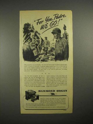 1944 Wwii Hammond Organ Ad - For You,  Padre