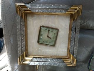 Vintage Haven Boudoir Mantel Clock Art Deco Picture Frame Look Glass
