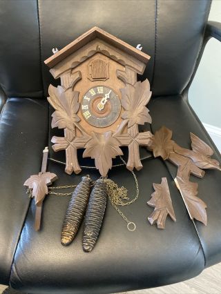 Black Forest Vintage Heco 1 Day Musical Cuckoo Clocks Parts Only/or Fixed