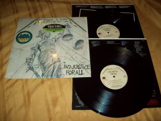 Metallica And Justice For All 2 Lp 1988 1st Press Elektra Hype Sticker Shrink Ex