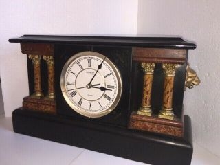 E.  Ingraham Co.  Black Mantle Clock Case Only,  With Quartz Movement,  Dial.