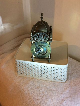 Vintage/antique Smiths Brass Lantern Clock With Key.