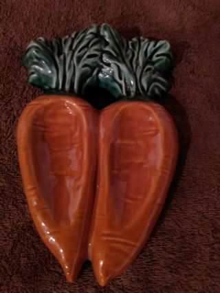 Vintage Ceramic Double Spoon Rest - Carrots