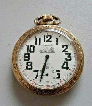 Marcel Cie Train Railroad 17 Jewels Incabloc Pocket Watch Very Similar To Arnex