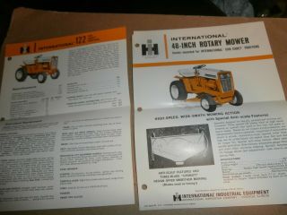Vintage Cub Cadet 122 Tractor Specifications Optional Equipment Brochures