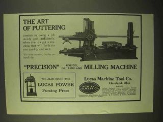 1922 Lucas Precision Boring Drilling Milling Machine Ad - Puttering