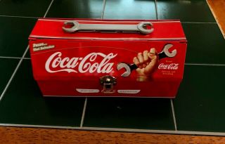 Coke Cola Lunch Box Or Tool Box & Apron