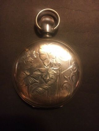 Antique Pocket Watch - American Waltham Watch - Coin Silver - Size 18 - Jewel 7