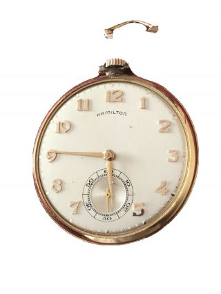 Antique 10k Gold Filled Hamilton 945 23 Jewel Open Face Pocket Watch
