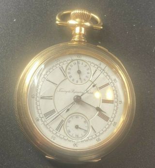 Timing & Repeating Watch Co Geneva Split Second Chronograph Pocket Watch