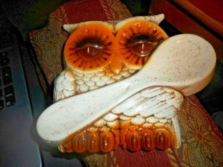 Vintage Ceramic Brown Owl Spoon Rest