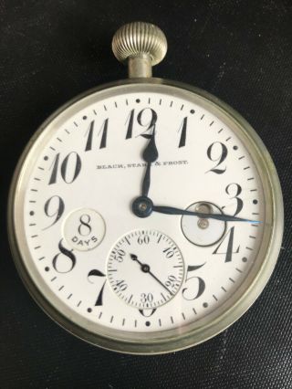 Antique Waltham 8 Day Unique Face Pocket Watch 15 Jewels,  Unusual Face
