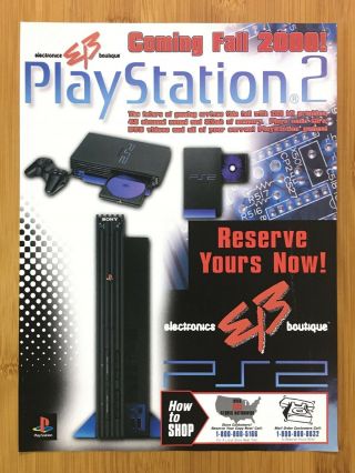2000 Ps2 Playstation 2 Console Launch Promo Print Ad/poster Official System Art