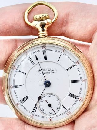 Vintage 1910 Hamilton Cal.  924 18s 17j Nickel Finish Gold Filled Pocket Watch