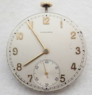 Vintage 12s Swiss Longines 17l 17j Pocket Watch Movement Parts