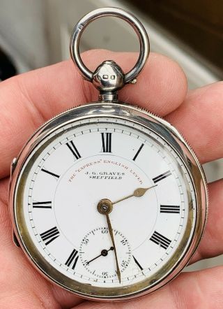A GENTS ANTIQUE SOLID SILVER POCKET WATCH,  “THE EXPRESS ENGLISH LEVER”,  1899. 3