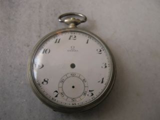Vintage Omega Cal.  38,  5 Lt Case And Enamel Dial For Pocket Watch