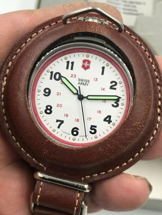 Victorinox Swiss Army Pocket Watch 24720 Stainless Steel Nos Belt Pouch Vintage