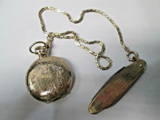 Vintage Rockford Gold Filled Running Ladies Pocket Watch With Chain
