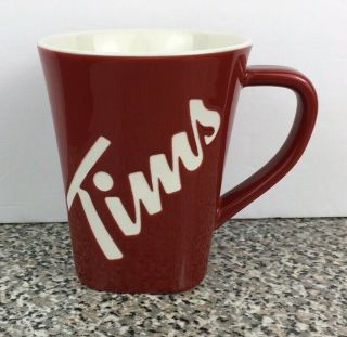 Tim Hortons 2013 Limited Edition Red Etched White Coffee Mug Tea Tim 