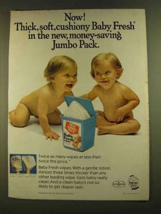 1980 Baby Fresh Wipes Ad - Thick,  Soft,  Cushiony