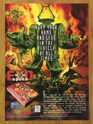 Exo Squad Sega Genesis 1995 Print Ad/poster Official Authentic Video Game Art