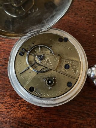 1865 Civil War Waltham Case Key Wind Silver Pocket Watch