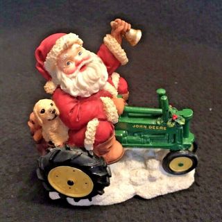 John Deere Santa.  Riding A Jd Tractor Christmas Yellow Lab America 