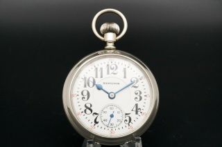 Hamilton 992 16 Size 21 Jewel Railroad Pocket Watch In Signed Salesman Case