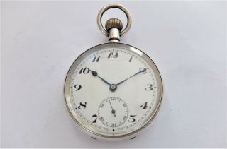 1926 Silver Cased Swiss Lever Pocket Watch Hm Grenadier Band Military