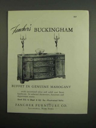 1953 Fancher Furniture Buckingham Buffet Ad