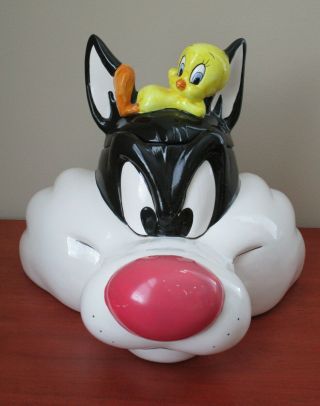 Look Looney Tunes Sylvester And Tweety Bird Cookie Jar Warner Bros Wb