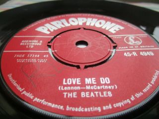 Beatles Love Me Do 1962 Red Label Orig 1/g A Side Mother Stamper Parlophone Ex