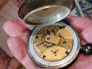 American Waltham P S Bartlett Model 1857 11j 18s Pocket Watch,  Silver Case 1866
