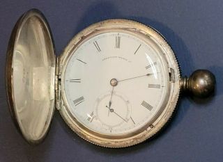 American Waltham P S Bartlett Model 1857 11J 18S Pocket Watch,  Silver Case 1866 2