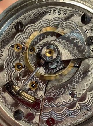 1916 18 Size Elgin 15 Jewel Double Roller Pocket Watch