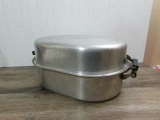 Vintage Regal Aluminum Roaster Roasting Pan With Mis - Matched Lid 16 " X 11 " X 8 "